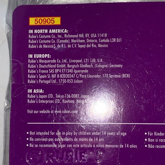 Rubie's Women's Costume Purple Chill Long Hair Wig New Old Stock - Picture 4 of 8